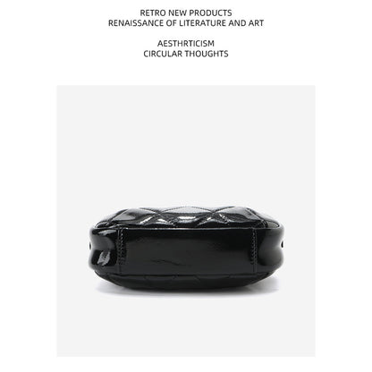 Top Grain Leather Chain Bag Black Bag