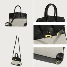 Load image into Gallery viewer, Inspired Birkin Bag Canvas &amp; Vegan Leather Handbags for Woman Sling Bag
