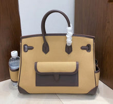 Load image into Gallery viewer, Inspired Limited Edition Berkin Cargo 35cm Canvas Swift Leather Handbags
