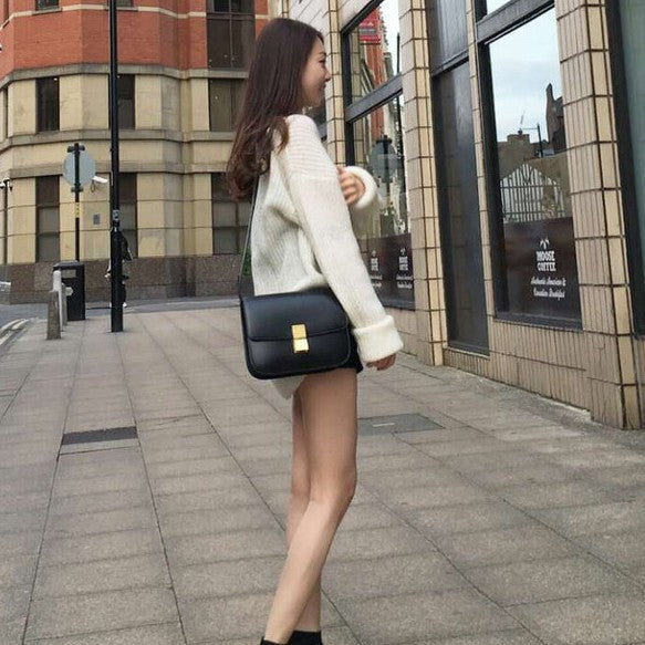 Textured Leather Inspired Tofu Box Bag