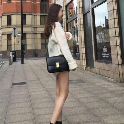Textured Leather Inspired Tofu Box Bag