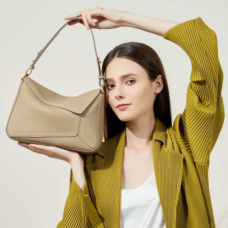 Top Grain Leather Puzzle Bag Women Shoulder Bag