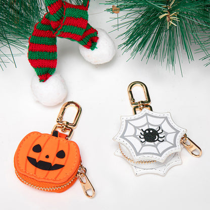 Halloween Pumpkin Keychain | Jack-O'-Lantern Coin Purse / Bag Charm