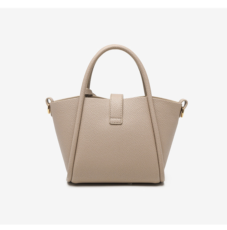Leather Handbag with Detachable and Adjustable Strap