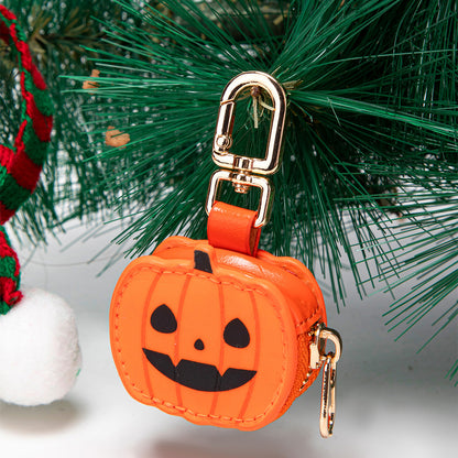 Halloween Pumpkin Keychain | Jack-O'-Lantern Coin Purse / Bag Charm
