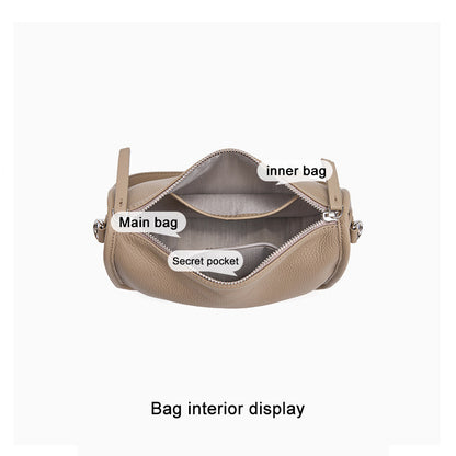 Top Grain Leather Handbag with Detachable and Adjustable Strap
