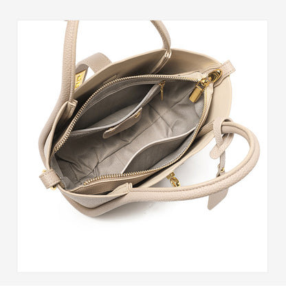 Leather Handbag with Detachable and Adjustable Strap