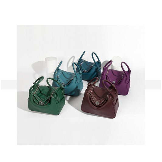 Top Grain Leather Inspired Lindi Bag Silver Hardware 20 Colors