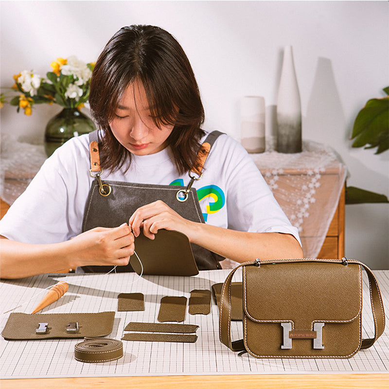 HANDSEWGIFT Leather Square Tofu Crossbody Konstance Bag DIY Kit