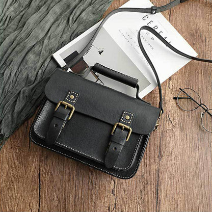 Vegetable Tanned Leather Unisex Messenger Bag