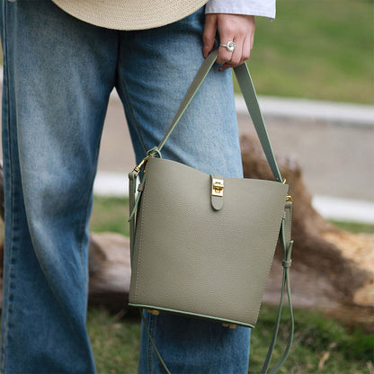 HANDSEWGIFT Leather Simple Bucket Crossbody Bag DIY Kit