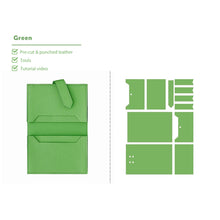 Load image into Gallery viewer, Grass Green Mini Wallet Leather Kits - POPSEWING® DIY Kit Projects

