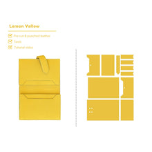 Load image into Gallery viewer, Lemon Yellow Mini Card Holder Leather Kits - POPSEWING® DIY Kit Projects
