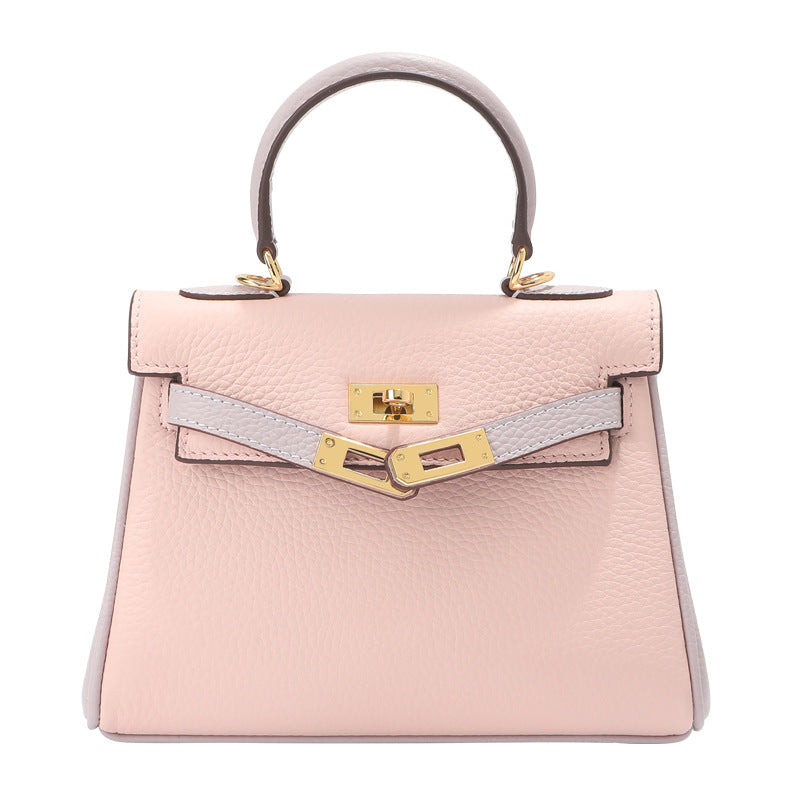 Bi-color Rose Sakura pink and light grey mini Kelly 20 bag with gold hardware