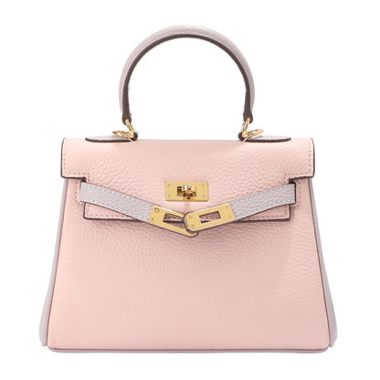 Bi-color Rose Sakura pink and light grey mini Kelly 20 bag with gold hardware