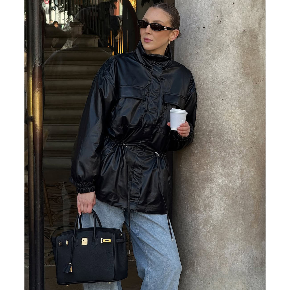 Top Grain Leather X-large 40cm Inspired Birk Handbag | Automatic 20% OFF at Checkout