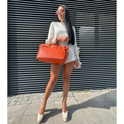 Top Grain Leather X-large 40cm Inspired Birk Handbag | Automatic 15% OFF at Checkout