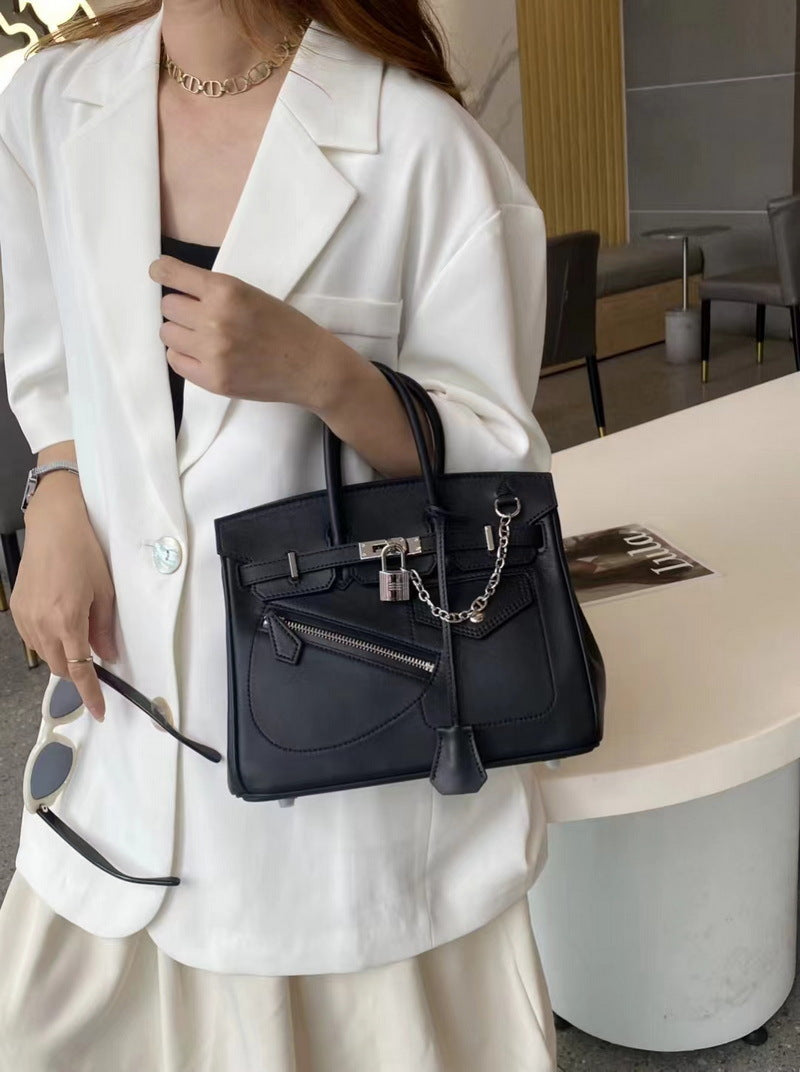 Black Birkin Bag with Silver Hardware