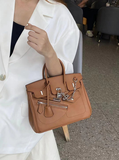Khaki Birkin Bag with Silver Hardware