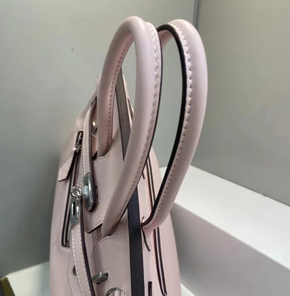 pink Birkin Handbag with Silver Hardware