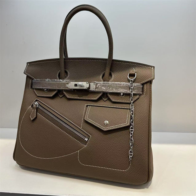 Etoupe and Top Grain Leather