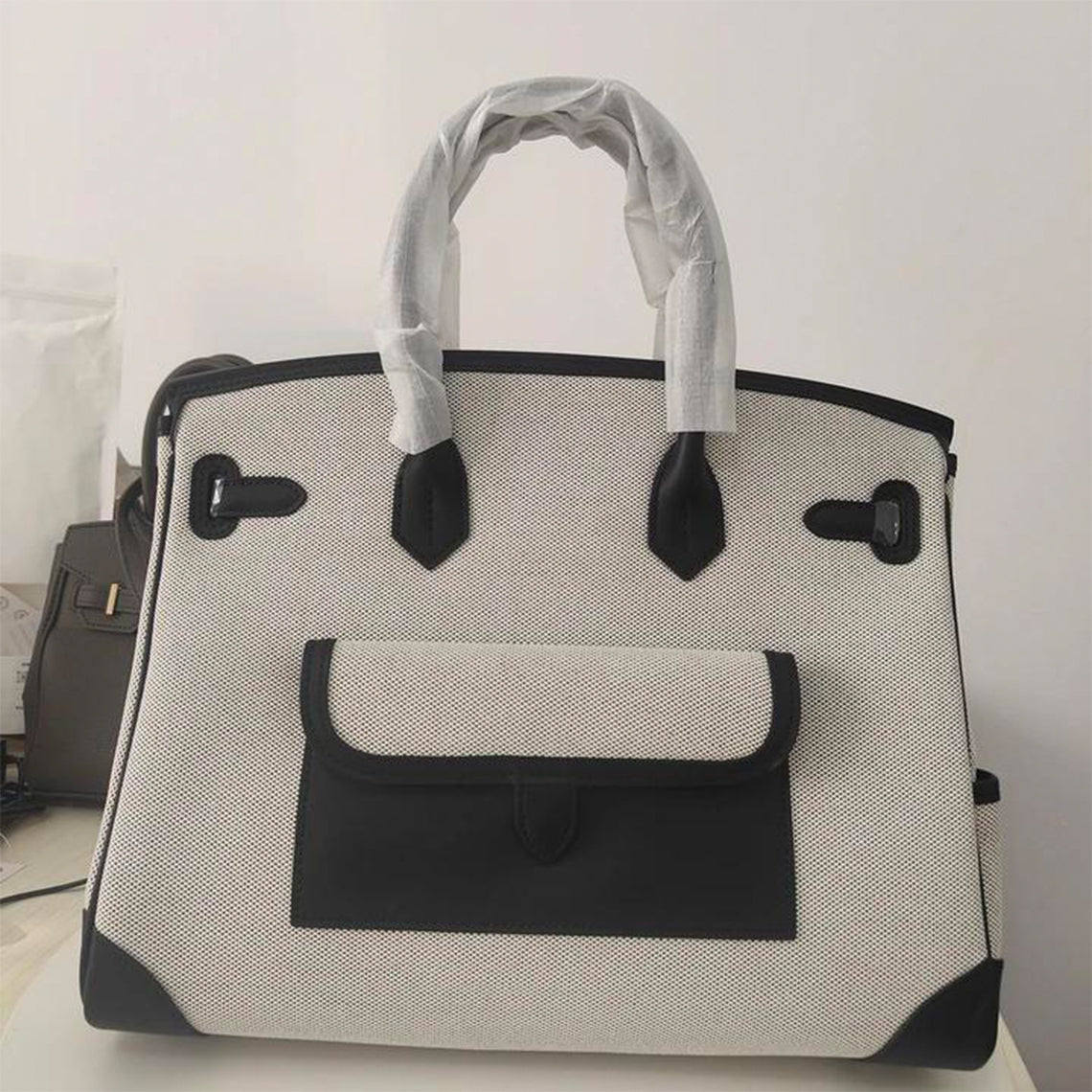Birkin Cargo Dupe white black