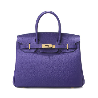 Top Grain Leather Inspired Berkin Handbag Golden Hardware | Automatic 15% OFF at Checkout