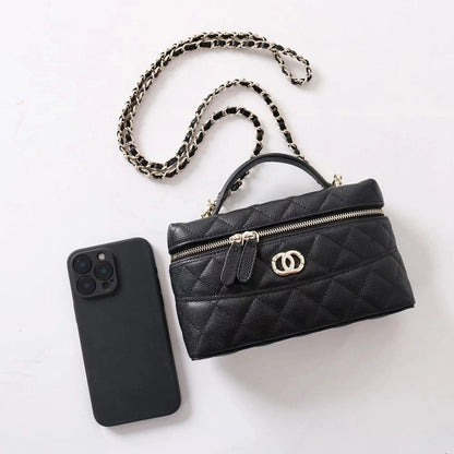 Quilted Top Handle Bag Chain Crossbody Bag for Party