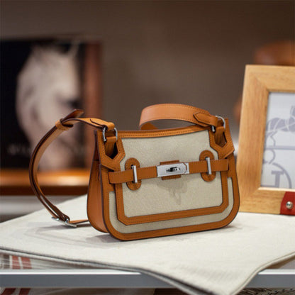 Canvas Leather Inspired Mini Gypsy Crossbody Bag