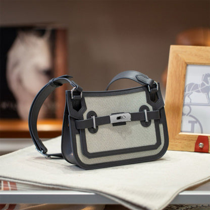 Canvas Leather Inspired Mini Gypsy Crossbody Bag