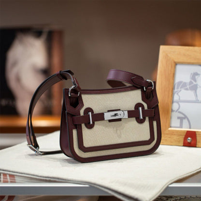 Canvas Leather Inspired Mini Gypsy Crossbody Bag