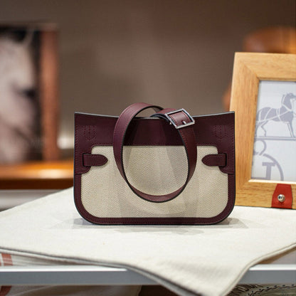 Canvas Leather Inspired Mini Gypsy Crossbody Bag