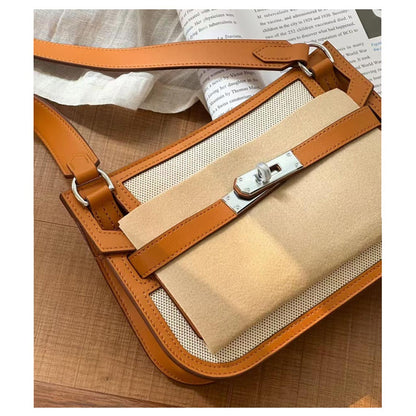 Canvas Leather Inspired Mini Gypsy Crossbody Bag