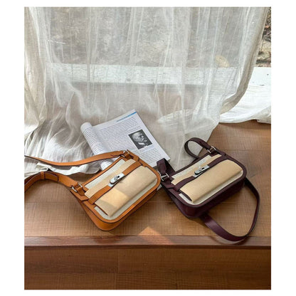 Canvas Leather Inspired Mini Gypsy Crossbody Bag