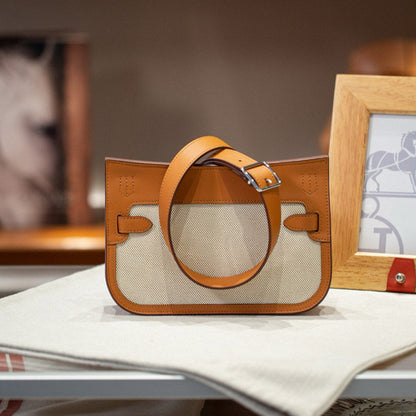 Canvas Leather Inspired Mini Gypsy Crossbody Bag