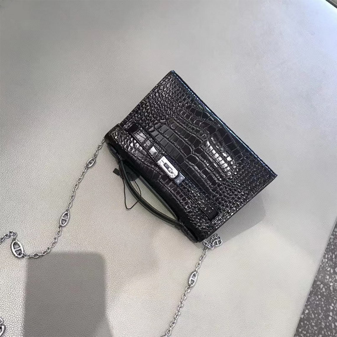 Black Leather Handbag for Women.