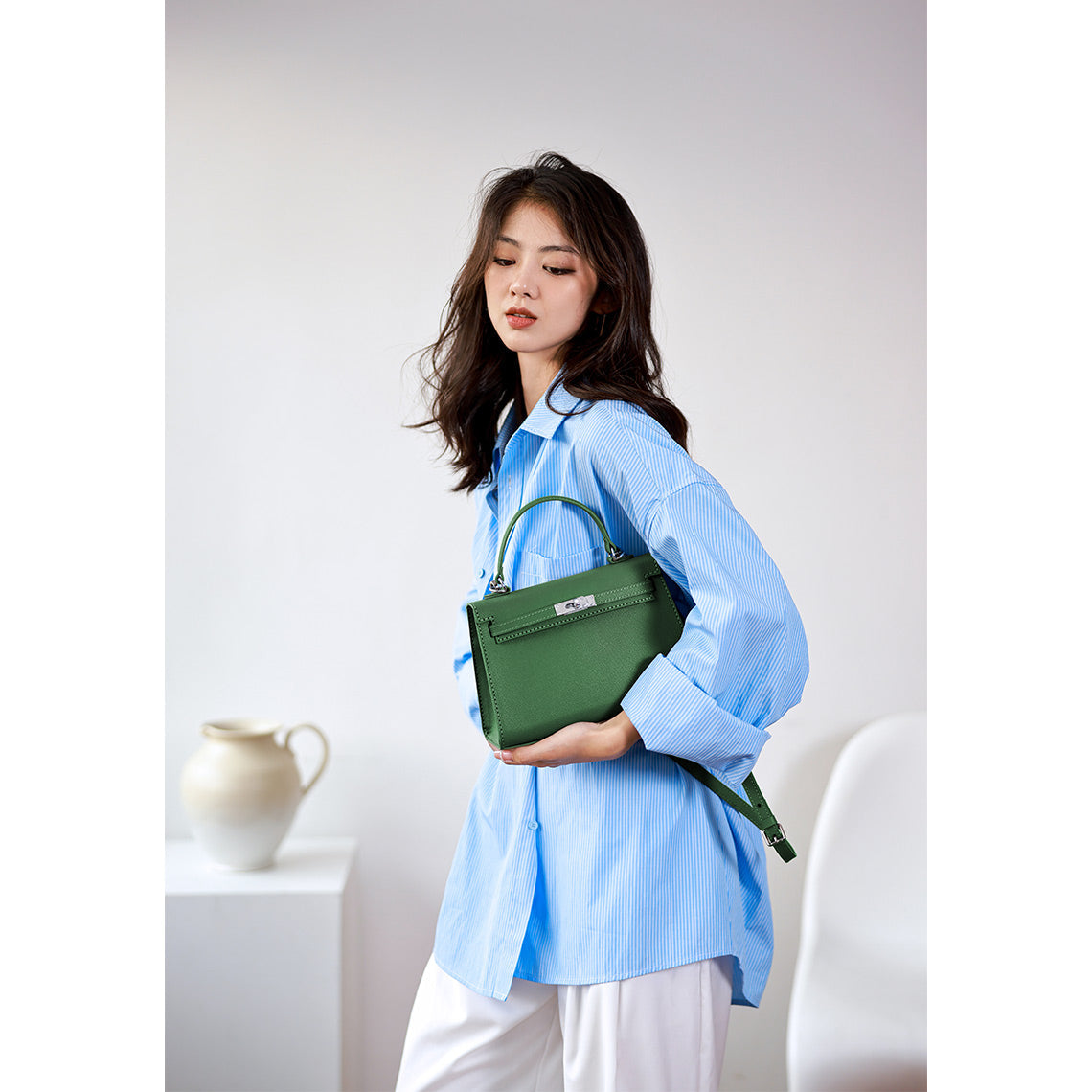 HANDSEWGIFT Top Grain Leather Inspired Sellier Kylie Bag DIY Kit