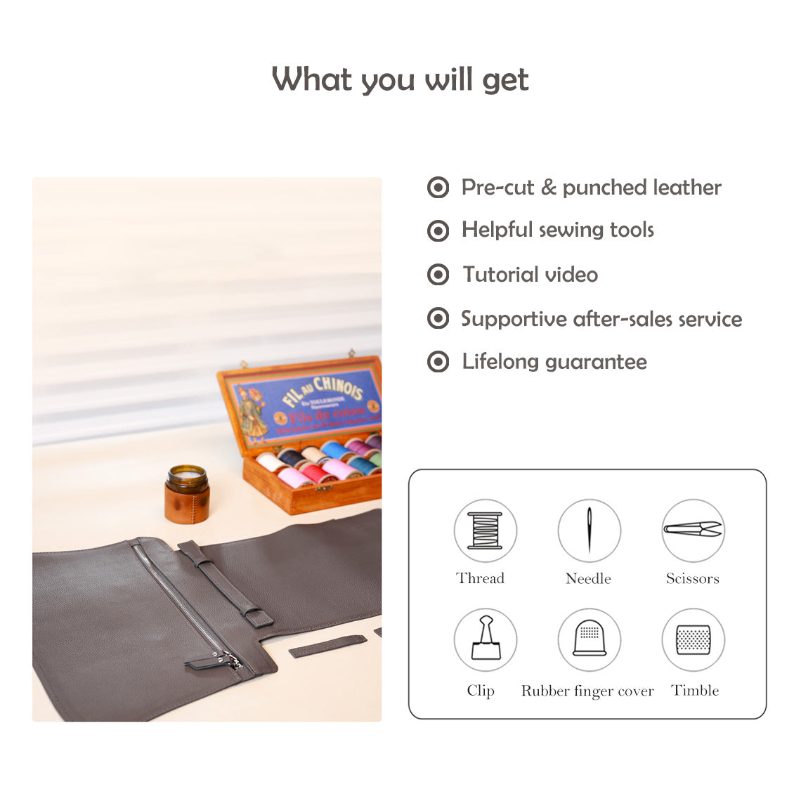 HANDSEWGIFT Top Grain Leather Inspired LP Backpack DIY Kits