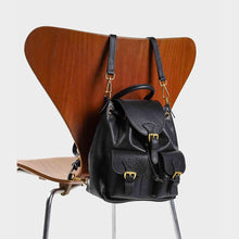 Load image into Gallery viewer, DIY Black Leather Backpack - A Leather Kit to Make Your Own Bag - POPSEWING®
