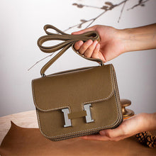 Load image into Gallery viewer, Leather Handmade Attendant Square Tofu Crossbody Bag | Best diy gift
