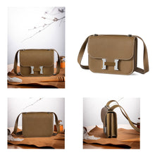 Load image into Gallery viewer, Inspired Constance Bag - Leather Square Tofu Crossbody Bag with silver H buckle
