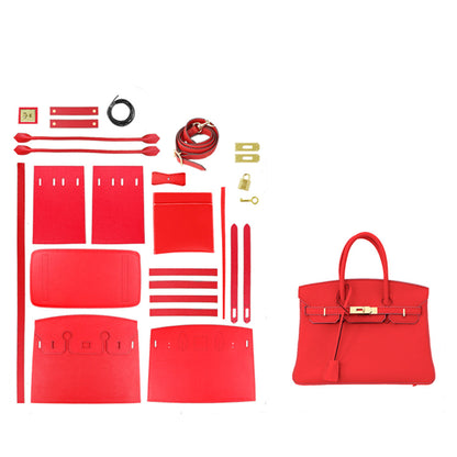 Red Leather Handbag for Women | Semi-finished DIY Bag Kits - POPSEWING®