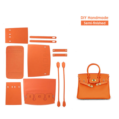 Orange Leather Handbag for Women | Semi-finished DIY Bag Kits - POPSEWING®