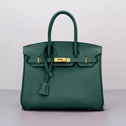 Green Leather Bag | Dark Green Leather Handbag for Women
