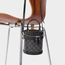 Load image into Gallery viewer, Checkered handbag with gold zippers
