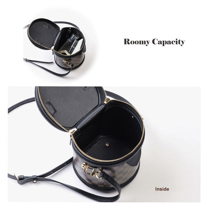HANDSEWGIFT Top Grain Leather Checker Bucket Bag DIY Kits