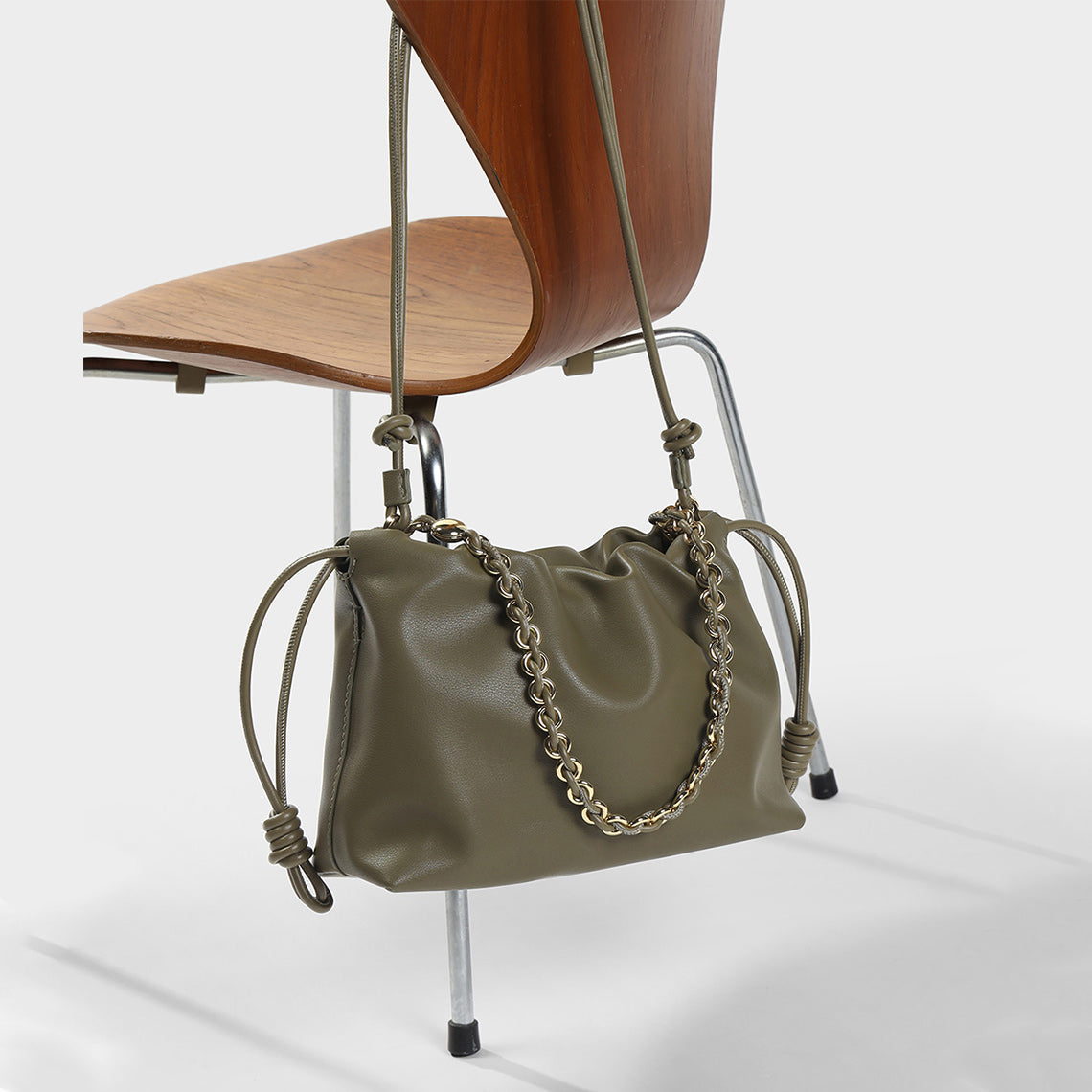 Vintage Green Handbag DIY Leather Kit with Chain Strap - POPSEWING®