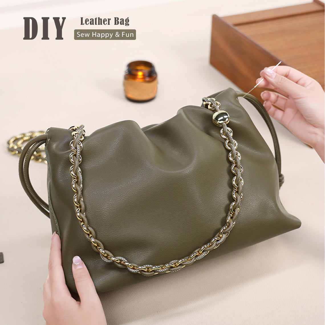 Handmade Green Chain Bag Clutch | DIY Handmade Bag Gift Ideas for Christmas & Birthday