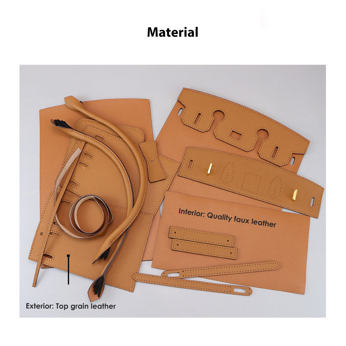 HANDSEWGIFT Top Grain Leather Dustbag Recycle Platinum Bag DIY Kit