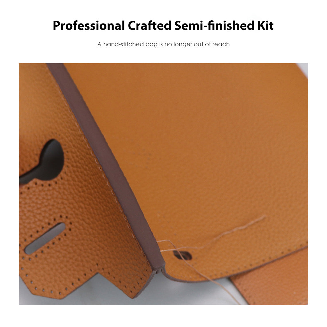 HANDSEWGIFT Top Grain Leather Dustbag Recycle Platinum Bag DIY Kit